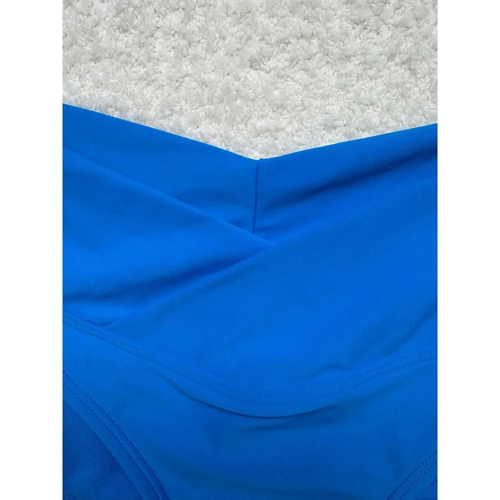 Wild Fable Blue Bandeau Bikini Set V-Front Cheeky High Leg NWT Womens Small